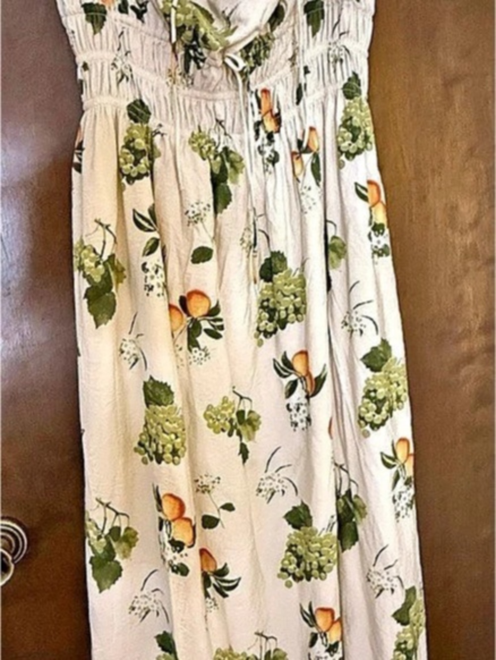 Abercrombie and Fitch Women's Smocked Tie-Front Maxi Dress Size L